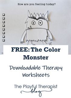 a poster with the text free the color monster printable therapy worksheet for kids