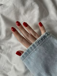 Red Nail Summer, Red Wedding Nails, Wow Nails, Hello Nails, Simple Gel Nails, Casual Nails, Blush Nails, Red Nail Polish, Soft Nails