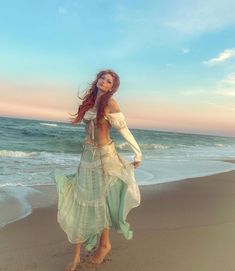 Coquette Mermaid Outfit, Blue Mermaid Dress Aesthetic, Mermaid Photoshoot Aesthetic, Mermaid Girls, 5’2 Outfits, Summer Style Ideas, Mermaid Astethics Outfit, Mermaid Style Outfit, Beach Fashion Aesthetic