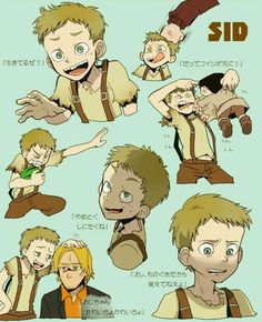 an anime character with different expressions and facial expressions