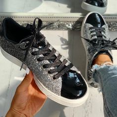 2023 Sneakers Bling Luxury Shoe Glitter Casual Female Breathable Lace Up Outdoor Sport Women Bling Shoes, Modern Shoes, Summer Sneakers, Chic Shoes, Glitter Shoes, Winter Sneakers, Elegant Shoes, High Quality Shoes, Dress Shoes Womens