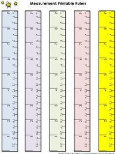 the printable rulers are numbered with numbers and symbols for each measurement line, which is