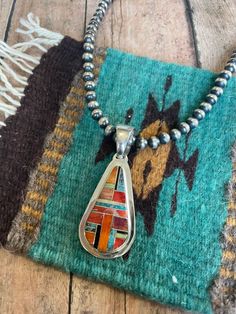 Navajo Multi Stone Inlay & Sterling Silver Pendant Signed | eBay Inlay Jewelry, Zuni Jewelry, Bridesmaid Gifts Jewelry, Southwest Jewelry, Stone Inlay, Southwest Style, American Jewelry, Metal Necklaces, Multi Stone