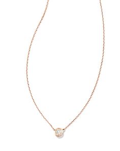 The Audrey 14k Rose Gold Pendant Necklace in White Diamond adds sophisticated sparkle to your most everyday looks. Crafted with a solitary 0.15 carat White Diamond, this elegant pendant is designed to shine from every angle. 

 We have taken steps to ensure that, when applicable, our diamonds are conflict free by requiring our suppliers to comply with the Kimberley Process. Gold Ear Jacket, Rose Gold Pendant Necklace, Ear Jacket Earring, Rose Gold Pendant, Elegant Pendant, Gold Band Ring, White Necklace, Yellow Gold Pendants, Short Necklace