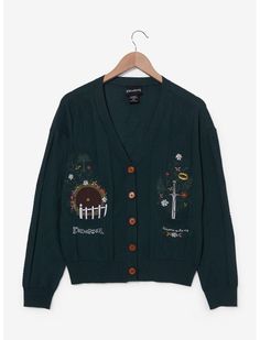 The Lord of the Rings Hobbit Home Women's Cardigan — BoxLunch Exclusive | BoxLunch Lotr Outfits, Lotr Gifts, Hobbit Home, Lily Calloway, The One Ring, Pop Culture Outfits, Culture Outfits, Boy Girl Twins, Second Breakfast