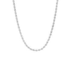 Add something new to your every day style with this Aurielle silver tone rope chain necklace. Click on this JEWELRY & WATCHES GUIDE to learn about fit, styles, materials and more! Add something new to your every day style with this Aurielle silver tone rope chain necklace. Click on this JEWELRY & WATCHES GUIDE to learn about fit, styles, materials and more! FEATURES Chain length: 20 in. Chain type: rope Chain width: 3 mm Metal: brass Plating: silver tone Finish: polished Packaging: decorative ca Rope Chain Necklace, Rope Chain, Chain Lengths, Chain Length, Something New, Jewelry Watches, Gender Neutral, Silver Tone, Every Day