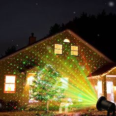 christmas lights on the outside of a house