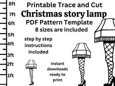 a christmas story lamp is shown with instructions to make it look like the legs are wearing stockings