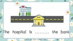 a hospital is the bank with flowers around it