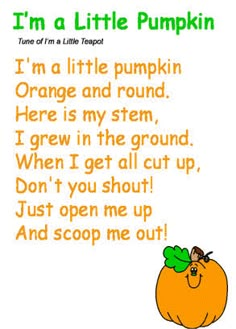 i'm a little pumpkin poem for kids