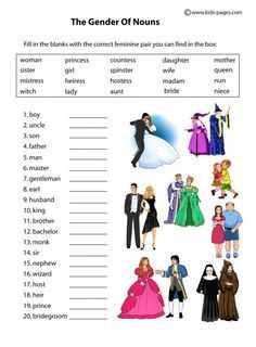 a worksheet with pictures of people in different outfits and names for the gender