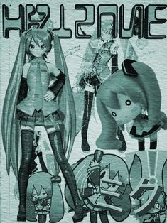 an image of some anime characters on a t - shirt that says hyslsquae