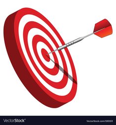 an arrow hitting the center of a red target