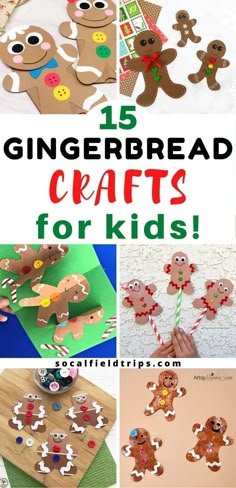 gingerbread crafts for kids that are easy to make and great for the holiday season