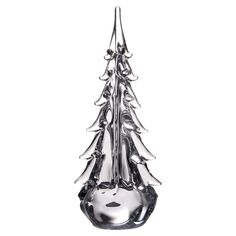 a glass christmas tree on a white background