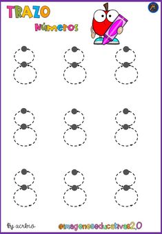 a printable worksheet with numbers for children to learn how to write and draw