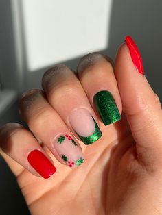 Christmas Gel, November Nails, Winter Nails Acrylic, Nails Easy, Her Nails