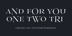 the text and for you one two tri is in white on a dark black background