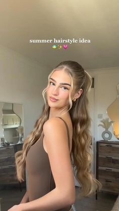 Hairstyles Unique, Summer Wedding Hairstyles, Prom Hairstyle, Cute Hairstyles For School, Beachy Hair, Hairstyle Idea, Cute Simple Hairstyles, Hairstyle Tutorials, Medium Long Hair