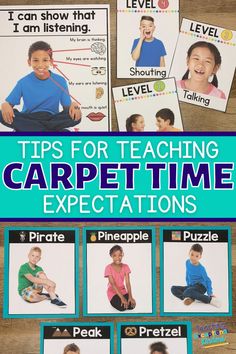 Two sets of carpet time expectation cards Circle Time Routine, Circle Time Management, Circle Time Set Up, Carpet Time Ideas, Circle Time Set Up For Preschool, Classroom Routines Preschool Activities, Preschool Class Management, Carpet Time Rules, Preschool Management Ideas