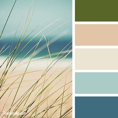 the color scheme is blue, green, and beige with some white sand in it