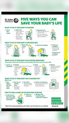 a poster with instructions on how to save your baby's life