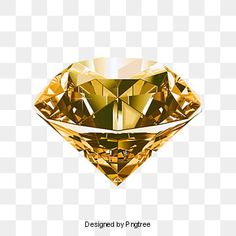 an image of a golden diamond on a white background, with the text design by png