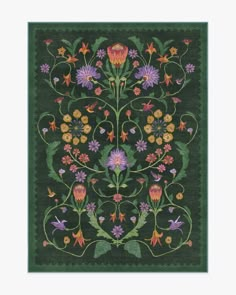 an embroidered design with flowers and leaves on green background framed print by american artist susan grisby