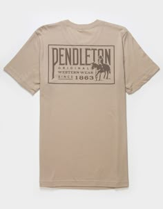 Pendleton Original Western Wear Tee. Graphic Screened On Left Chest And Back. Ribbed Crew Neckline. Short Sleeve. Relaxed Fit. 100% Cotton. Machine Wash. Imported. Country T Shirt Designs, Farm Tshirt Design, Farm Shirts, Vintage Tshirt Design, Nice Shirts, Vintage Shirt Design, Job Clothes, Vintage Western Wear