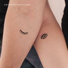 Tiny matching eye and eyelash temporary tattoos. You can combine them to create a wink or a couple of sleepy eyes. Set of three plus three Size: 0.6 in / 1.6 cm (width) Sleepy Eyes, Tattoo Set, Temporary Tattoos, Temporary Tattoo, Tatting, A Couple, Eyelashes, To Create, Tattoos