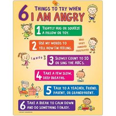 a poster with instructions on how to say i am angry