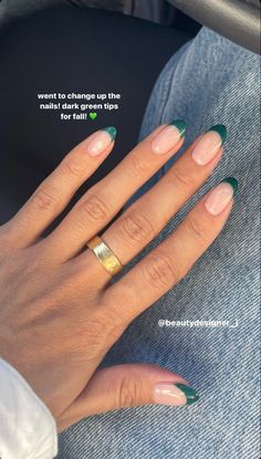 Hoco Nails, Green Acrylic Nails, Green French, Simple Gel Nails, Summery Nails, Almond Acrylic Nails, Acrylic Nails Coffin Short, Short Acrylic Nails Designs, Neutral Nails