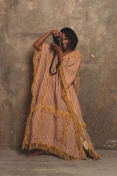 A PERFECT NOMAD CREATION KAFTAN dress - Orange/White Kaftan Designs, Mayan Culture, Estilo Hippy, African Design Dresses, Kaftan Dress, African Fashion Dresses, Looks Style, African Dress