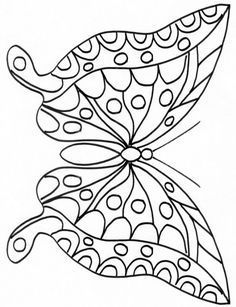 a black and white drawing of a butterfly with dots on it's back wings