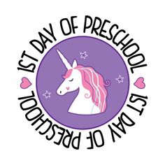 the first day of preschool is an end of pre - school year celebration with unicorns and stars