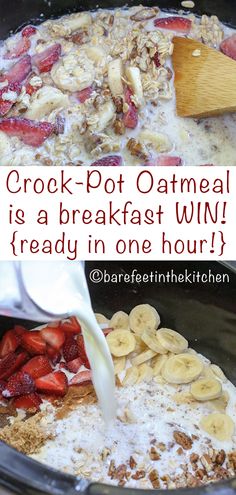 crock pot oatmeal is a breakfast win? it's ready in one hour