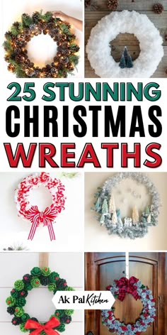 Christmas wreaths bring festive charm to your home. Explore holiday wreaths that add a touch of elegance to your front door, from rustic Christmas decor to traditional Christmas wreath ideas. Try DIY Christmas wreath crafts and create beautiful Christmas front door decor with Christmas greenery, garlands, and swag ideas. Whether you prefer vintage Christmas decor, farmhouse Christmas decor, or classic Christmas decor, these winter wreath ideas will make your home sparkle. Christmas Reefs For Doors Ideas, Christmas Frame Wreath Ideas, Trendy Christmas Wreaths, Christmas Crown Door Diy, Homemade Xmas Wreaths, White Grapevine Wreath Ideas, Simple Diy Christmas Wreaths, Farmhouse Christmas Wreath Ideas, Memorial Wreath Ideas