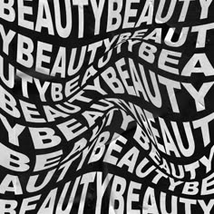 black and white photograph of the word beauty