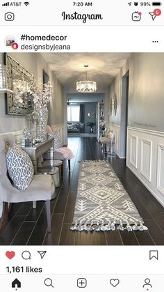 an instagram photo of a living room and hallway