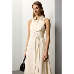 Off White (62% Cotton, 38% Polyester). Casual Dress. Collared neck. Sleeveless. Front button closure. 54" from shoulder to hemline. Imported.
¬† Eudon Choi, Wrap Shirt Dress, Timeless Wardrobe Staples, Wrap Shirt, Rent The Runway, Closet Designs, Tall Girl, Office Casual, Casual Dress