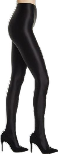 Sleek Fitted Shiny Bottoms, Sleek Fitted Shiny Leggings, Shiny Sleek Stretch Leggings, Sleek Shiny Stretch Leggings, Sleek Fitted Metallic Bottoms, Sleek Metallic Stretch Leggings, Sleek Stretch Metallic Leggings, Shiny Leggings For Night Out, Sleek Solid Color Tights For Night Out