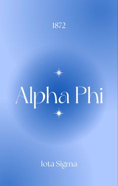 an image of the logo for alphaphi, which is written in white on a blue background