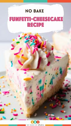 no bake funfetti cheesecake recipe with sprinkles