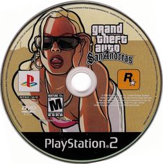 the cd cover for the game gta san andreass, featuring a woman in sunglasses