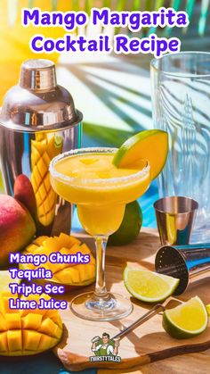 the mango margarita cocktail recipe is ready to be served