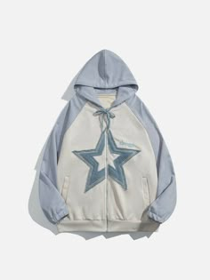 Star Patchwork, Patchwork Hoodie, Top Streetwear Brands, Aelfric Eden, Hoodie Oversize, Oversize Fashion, Clothing Details, Oversized Style, Hooded Cardigan