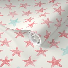 pink starfish wallpaper on white background