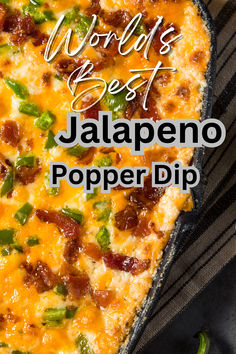 Jalapeño Popper Dip is rich, creamy, and packed with spicy jalapeños, crispy bacon, and gooey melted cheese, making it the ultimate crowd-pleasing appetizer! Popper Dip Recipe, Jalapeno Popper Dip Recipe, Football Things, Best Dip, Jalapeno Popper Dip, Party Dip Recipes, Popper Dip, Divas Can Cook