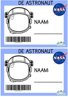 two space shuttle tickets with the nasa logo on one side and an astronaut badge on the other