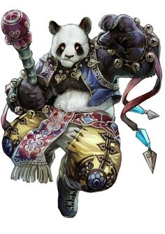 #pandaren #panda #bear Bear Anthro, Candy Orange, Fantasy Races, Ghost Pumpkin, Fantasy Warrior, Fantasy Rpg, Dnd Characters, Fantasy Artwork